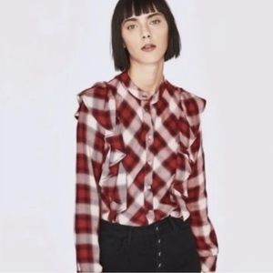 ZARA Plaid Button Down Shirt Size M